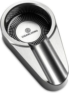 Cigarloong Zigarren Aschenbecher Classic Single für Patio/Outdoor/Indoor Silber
