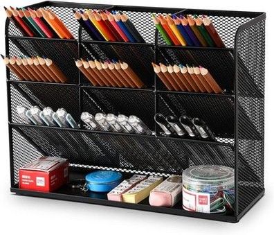 Netz-Schreibtisch-Organizer, Multifunktionaler Stiftehalter Organizer 27x10x21cm