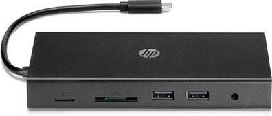 HP Docking Station USB-C a VGA/Audio/2x USB 2.0/RJ-45/USB-C 65W, in schwarz