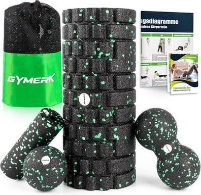 Faszienrolle Set mit 3D-Texturmassage, Enthält Anweisungen und Poster Massage