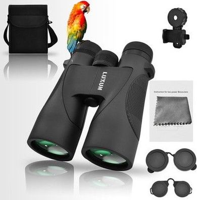 LUXUN 12x50 HD Fernglas für Erwachsene, Fernglas mit Smartphone Adapter, 20mm