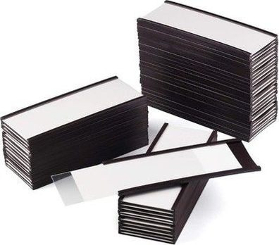 50x Magnetische Etikettenhalter Beschreibbar Schmutzfrei Abnehmbar | für Schule