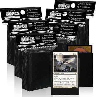 Schwarze Kartenhüllen für MTG, 300 Stück Fit Standard Kartenhüllen - schwarz