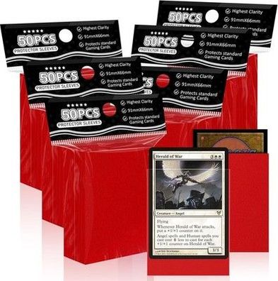 Rot Matte Kartenhüllen MTG, 300 Stück perfekt passende Standard-Kartenhüllen