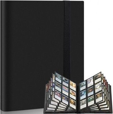 Mlikero Sammelalbum Karten, 360 Seitentaschen groß Sammelkarten Album, schwarz