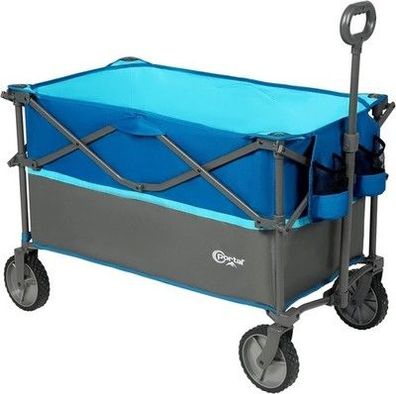 Portal Bollerwagen faltbar 225L XXL Große Ladefläche Handwagen 95T x 53B x 70Hcm