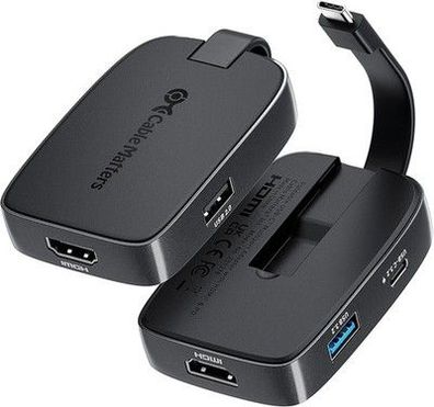 Cable Matters Portabler 4-in-1 USB C Hub HDMI 4K 60Hz 100W Laden, 10G USB-A