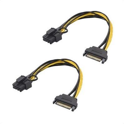 Cable Matters 2er-Pack SATA auf 8 Pin PCIe (6 + 2 Pin) Stromkabel (8 Pin auf SATA)