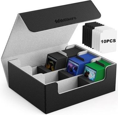 Mlikero Sammelkarten-Aufbewahrungsbox für 1800+ Karten, inkl. 10 Kartenteilern