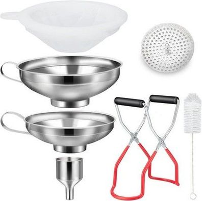 Hausprofi Trichter Edelstahl Set, 7 Stück Küche Groß, mittel, klein, Zubehör
