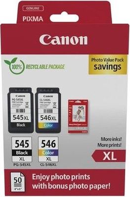 Canon Tintenpatronen & Papier-Multipack - PG-545XL/CL-546XL & 4x6 Fotopapier