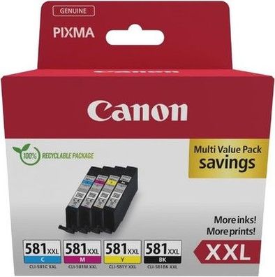 Canon Tintenpatronen - CLI-581 C M Y BK Original XXL Druckerpatronen - 4er Pack