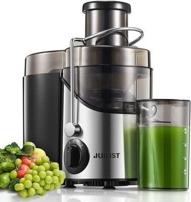 Juilist Entsafter Gemüse & Obst aus Edelstahl, 400W Zentrifugal Entsafter Silber