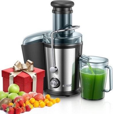 Juilist Entsafter Gemüse & Obst, 800W Saftpresse 75MM Einfüllöffnung, Edelstahl