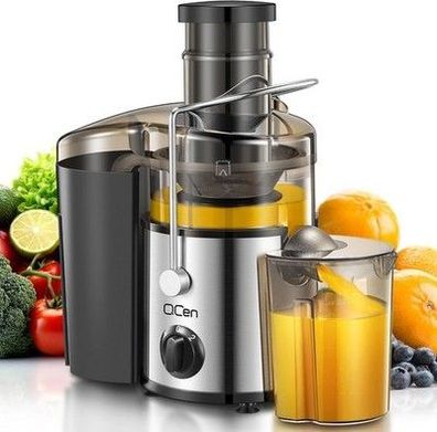 QCen Entsafter, Zentrifugal-Entsafter mit 3-Zoll-Einfüllschacht, 500W, Obst