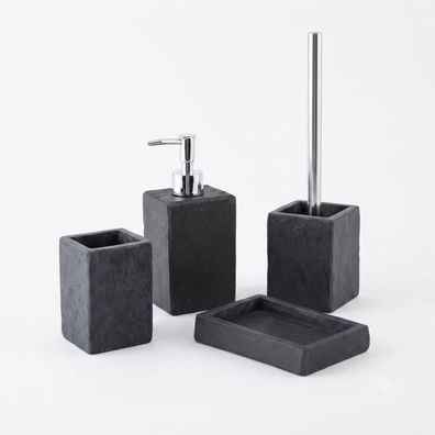 Granada 4-teiliges Badaccessoire-Set - Seifenspender, Zahnputzbecher, WC-Garnitur