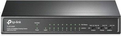 TP-Link TL-SF1009P 9-Port 10/100Mbit/s POE Switch (9 Anschlüsse 10/100 Mbit/s)