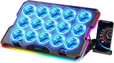Aimiuzi Laptop-Kühlkissen, Gaming-Laptop-Kühler 15 leisen Lüftern 12–17,3 Zoll