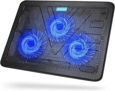 Tecknet Laptop Kühlpads, Laptop Kühler für 12-17 Zoll, Blau+Schwarz Notebook