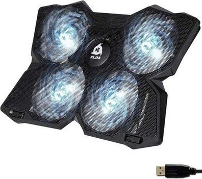 KLIM Wind Laptop Kühler - 4 Lüfter - Laptop Cooler Für PC, Weiß, 15-17 Zoll