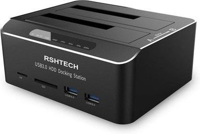 Dualschacht Festplatten Docking Station, Rshtech USB 3.0 Aluminium Festplatten