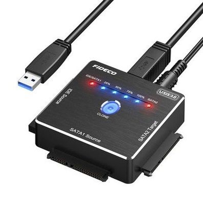 FIDECO USB 3.0 zu IDE & SATA Adapter, SATA zu IDE Festplatten Konverter HDD SSD