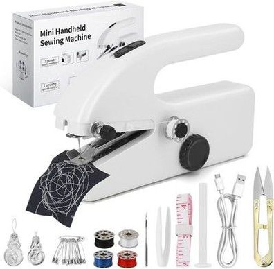 Mini Handnähmaschine Elektrisch – Tragbare Nähmaschine mit 2 Modi & Nähzubehör