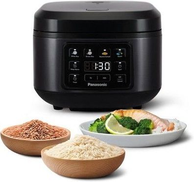 Panasonic SR-DA152KXE Automatischer Reiskocher mit Dampfgarer, BPA-frei, schwarz
