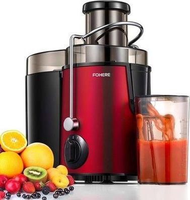 FOHERE Entsafter, Obst & Gemüse in Edelstahl, 400W Zentrifugal, 65 MM Öffnung