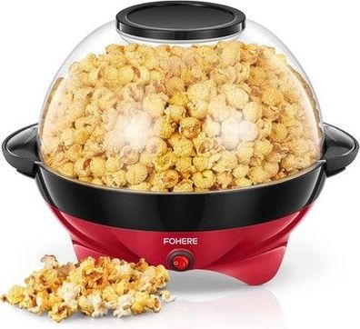 FOHERE Popcornmaschine, 5.5L Popcorn Maker für Zuhause, Popcorn Machine, in Rot