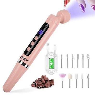 GUPAY Nagelfräser Gelnägel Kabellos, Elektrische Nagelfeile 5 Geschwindigkeiten