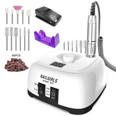 Nagelfeile Elektrisch für Felnägel, 11 in 1 Nagelfräser Maniküre Pediküre-Set