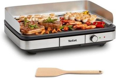Tefal Maxi Plancha Elektro-Tischgrill CB690D Extra groß, Antihaft, 2300W, silber