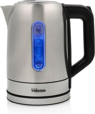 Tristar WK-1344 Edelstahl-Wasserkocher – 1,7 L – 2200 W – 360° rotierbar, Silber