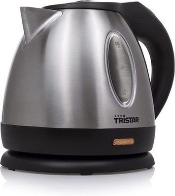 Tristar WK-1325 Wasserkocher – Fassungsvermögen: 1,2 L – Schwarz / Silberfarben