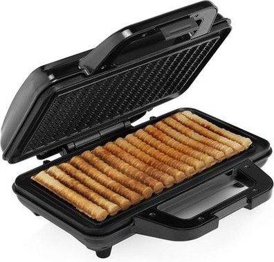 Tristar WF-1171 Waffel-Pommes-Maker, 1000W, Edelstahl, Silber, Schwarz, 15 Stück