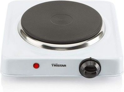 Tristar Einzel-Kochplatte – 1000 W – Einstellbarer Thermostat – Edelstahl Ø 15cm
