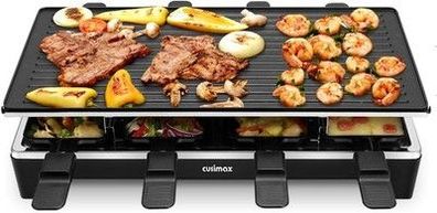 Cusimax Raclette Grill mit Reversible Grillpfanne, Partygrill, CMRC-300, 1500W