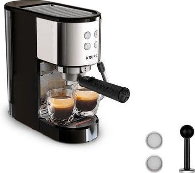 Krups Virtuoso Essential Espresso-Siebträgermaschine 15 bar, XP441810, Edelstahl