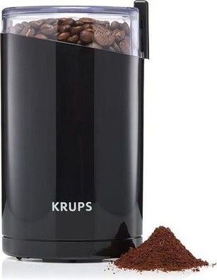 Krups F20342 Kaffeemühle und Gewürzmühle in Einem, 75g Füllmenge, in Schwarz