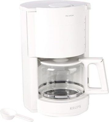 Krups Filterkaffeemaschine ProAroma, Glaskanne, 10 Tassen, 1.050 W, Weiß, F30901