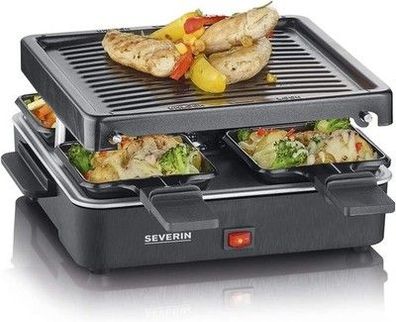 Severin Mini Raclette-Grill für 4 Personen, kompakt, 600 W, schwarz, RG 2370