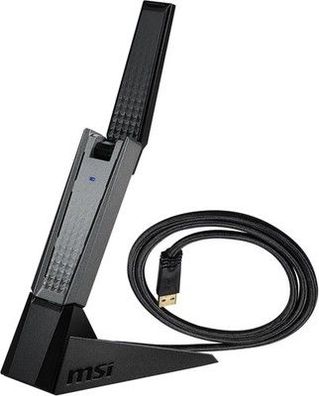 MSI AX1800 WiFi 6 Dual-Band USB Adapter - WLAN bis zu 1800 Mbit/s (5GHz, 2.4GHz)
