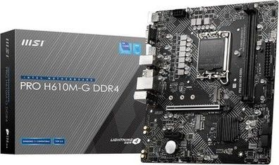 MSI PRO H610M-G DDR4 Mainboard, Micro-ATX - LGA 1700, 2 x DIMMs (3200MHz) VGA