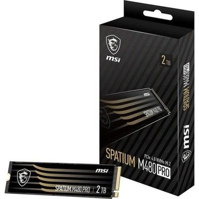 MSI Spatium M480 PRO SSD 2 TB – PCIe 4.0 NVMe M.2 interne SSD, 7400 MB/s Lesen
