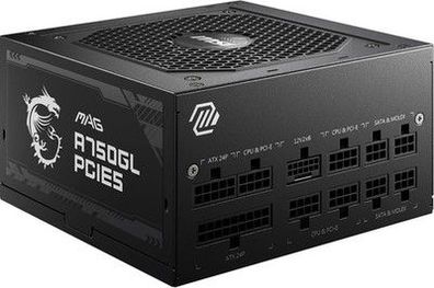 MSI MAG A750GL PCIE5 Netzteil, 750W, 80 Plus Gold vollmodular, ATX 3.0, 120mm