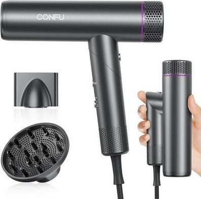 CONFU Fön Ionen Föhn Professioneller Salon Haartrockner 1700W Leicht und Faltbar