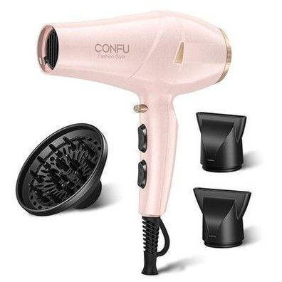 CONFU 2300W Föhn Ionen Technologie Salon Fön Haartrockner mit Diffusor, in Rosa