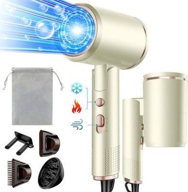 Vbrisi Föhn, Fön, 2400W Klappbar Ionen Haartrockner, Hair Dryer (Beige) Diffusor