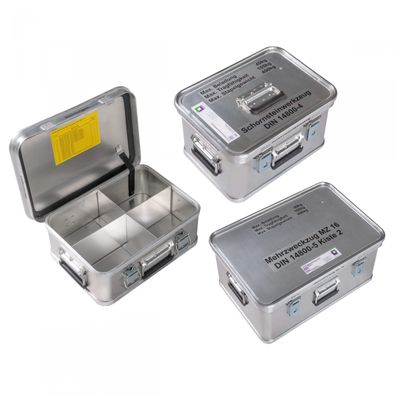 MUNK Rettungstechnik Aluminium Kasten 800x400x330mm mit Deckel, Beschriftung "Hebeki